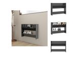 Vidaxl Scarpiera A Muro Grigio Lucido 80X18X60 Cm In Legno - Scarpiere E Armadietti