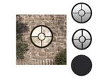 Vidaxl Specchio Da Giardino Nero 60X4 Cm Rotondo In Ferro - Specchio