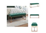 Vidaxl Panca Verde Scuro 110X36X45 Cm In Velluto - Panche Da Sala E Da Petto
