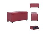 Vidaxl Ottomana Con Vano Portaoggetti 87,5 Cm In Pelle Finta Rosso Vino - Cassapanche E Panche Da Ingresso