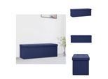 Vidaxl Panca Pieghevole Con Vano Portaoggetti In Lino Blu - Panche Per Il Corridoio E Per La Casa