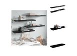 Vidaxl Mensole Galleggianti 4 Pz. Nero Lucido 80X23,5X3,8 Cm Mdf - Mensole A Muro