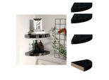 Vidaxl Mensole Galleggianti Ad Angolo 2 Pz. Mdf Nero Lucido 25X25X3,8 Cm - Mensole A Muro