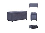 Vidaxl Pouf Con Vano Portaoggetti 87,5 Cm Grigio Effetto Scamosciato - Cassapanche E Panche Da Ingresso