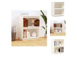 Vidaxl Mobile Laterale Bianco 60X34X75 Cm In Pino Massiccio - Credenze