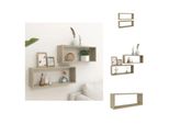 Vidaxl Mensole A Cubo 2 Pezzi Rovere Sonoma 60X15X23 Cm Materiale A Base Di Legno - Mensole Da Parete