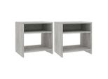 Maison Exclusive - Comodini 2 Pz. Grigio Cemento 40X30X40 Cm Materiale Ligneo
