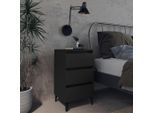 Maison Exclusive - Comodino Con Gambe In Metallo Nero 40X35X69 Cm