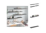 Vidaxl Mensole Galleggianti 4 Pz. Grigio Lucido 120X23,5X3,8 Cm Mdf - Mensole A Muro