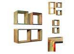 Vidaxl Set Di Mensole Da Parete 3 Pezzi Teak Riciclato Massiccio Multicolore - Mensole Da Parete