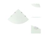 Vidaxl Mensola Ad Angolo Con Staffe Cromate In Vetro Bianco 45 X 45 Cm - Mensole A Muro