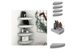 Vidaxl Mensole Galleggianti Ad Angolo 4 Pz. Mdf Grigio Cemento 25X25X3,8 Cm - Mensole Da Parete