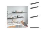 Vidaxl Mensole Galleggianti 2 Pz. Grigio Lucido 120X23,5X3,8 Cm Mdf - Mensole A Muro