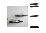 Vidaxl Mensole Galleggianti 2 Pezzi Nero 50X23X3,8 Cm Mdf - Mensole Da Parete