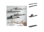 Vidaxl Mensole Galleggianti 4 Pz. Grigio Lucido 80X23,5X3,8 Cm Mdf - Mensole A Muro