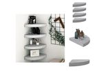 Vidaxl Mensole Galleggianti Ad Angolo 4 Pz. Mdf Grigio Cemento 35X35X3,8 Cm - Mensole Da Parete