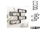 Vidaxl Mensole A Cubo 4 Pezzi Nere 100X15X30 Cm In Legno - Mensole Da Parete