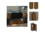 Vidaxl Armadi A Muro 2 Pz. Marrone Miele 30X30X60 Cm In Legno Di Pino Massiccio - Mensole A Muro