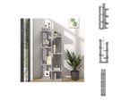 Vidaxl Libreria 48X25,5X140 Cm Grigio Sonoma In Materiale Legnoso - Librerie E Scaffalature