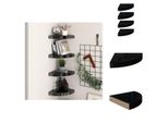Vidaxl Mensole Galleggianti Ad Angolo 4 Pz. Mdf Nero Lucido 25X25X3,8 Cm - Mensole A Muro