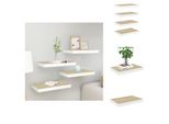 Vidaxl Mensole Galleggianti 4 Pz. Effetto Quercia E Bianco 40X23X3,8 Cm Mdf - Mensole A Muro