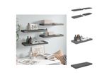 Vidaxl Mensole Galleggianti 4 Pz. Grigio Lucido 60X23,5X3,8 Cm Mdf - Mensole A Muro