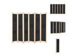 Vidaxl 6 Pezzi Divisorio Nero 240 X 170 X 4 Cm Tessuto - Divisorio Per Ambienti