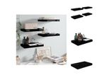 Vidaxl Mensole Galleggianti 4 Pz. Nero Lucido 40X23X3,8 Cm Mdf - Mensole A Muro