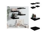 Vidaxl Mensole Galleggianti 4 Pz. Nero Lucido 23X23,5X3,8 Cm Mdf - Mensole A Muro
