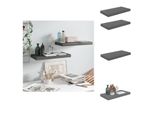 Vidaxl Mensole Galleggianti 2 Pz. Grigio Lucido 50X23X3,8 Cm Mdf - Mensole A Muro
