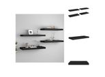 Vidaxl Mensole Galleggianti 4 Pezzi Nero 60X23,5X3,8Cm Mdf - Mensole Da Parete