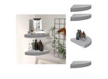 Vidaxl Mensole Galleggianti Ad Angolo 2 Pz. Mdf Grigio Cemento 35X35X3,8 Cm - Mensole A Parete