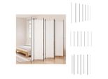 Vidaxl Schermo A 6 Pezzi In Tessuto Bianco 300X220 Cm - Divisorio Per Ambienti