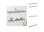 Vidaxl Mensole Da Parete 2 Pz. Grigio 115X9X3 Cm - Mensole A Muro