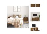 Vidaxl Armadi A Muro 2 Pz. Marrone Miele 45X30X35 Cm In Legno Di Pino Massiccio - Mensole A Muro