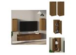Vidaxl Armadi A Muro 2 Pz. Marrone Miele 30X30X80 Cm In Legno Di Pino Massiccio - Mensole A Muro