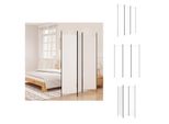 Vidaxl Paravento 3 Pezzi Bianco 150X200 Cm Tessuto - Divisorio Per Ambienti