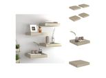 Vidaxl Mensole Da Parete Galleggianti 4 Pz. Mdf Color Rovere 23X23,5X3,8Cm - Mensole Da Parete