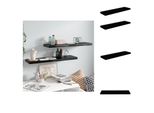Vidaxl Mensole Galleggianti 2 Pz. Nero Lucido 90X23,5X3,8 Cm Mdf - Mensole A Muro