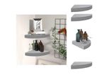 Vidaxl Mensole Galleggianti Ad Angolo 2 Pz. Mdf Grigio Cemento 25X25X3,8 Cm - Mensole Da Parete