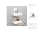 Vidaxl Mensole A Muro Con Cassetti 2 Pz. Bianco 40X23,5X10 Cm Mdf - Mensole A Muro