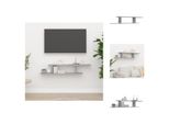 Vidaxl Scaffale A Muro Per Tv Grigio Cemento 125X18X23 Cm Materiale A Base Di Legno - Scaffali A Muro