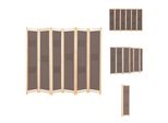 Vidaxl 6 Pezzi Divisorio Marrone 240 X 170 X 4 Cm Tessuto - Divisorio Per Ambienti