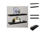 Vidaxl Mensole Galleggianti 2 Pezzi Nero 120X20X3,8 Cm - Mensole A Muro