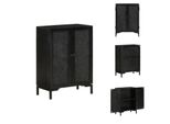 Vidaxl Credenza Nera 55X30X77 Cm In Legno Massiccio Di Mango E Ferro - Credenze