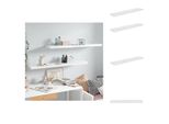 Vidaxl Mensole Galleggianti 2 Pz. Bianco Lucido 120X23,5X3,8 Cm Mdf - Mensole A Muro