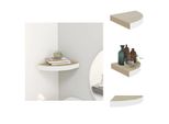 Vidaxl Scaffale Angolare Galleggiante In Mdf Bianco E Rovere 25X25X3,8 Cm - Mensole A Muro