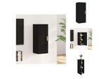Vidaxl Armadio A Muro Nero 35X34X90 Cm In Legno - Mensole A Muro