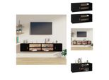 Vidaxl Armadi A Muro 2 Pezzi Neri 80X30X30 Cm In Legno Di Pino Massiccio - Mensole A Muro