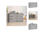 Vidaxl Credenze 3 Pz. Materiale A Base Di Legno Grigio Sonoma - Credenze